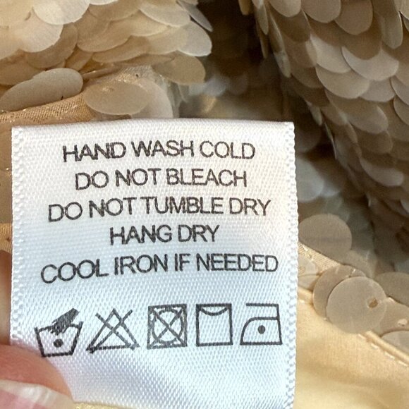 Sequin Dress Tan Cream Cocktail Semi Formal XS - Picture 10 of 11